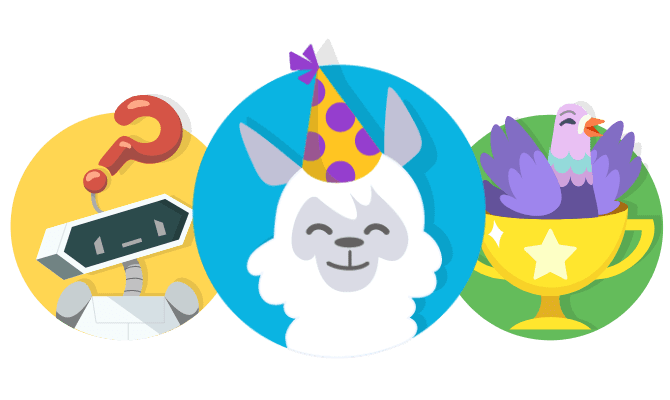 new alpaca, pigeon, and robot stamps