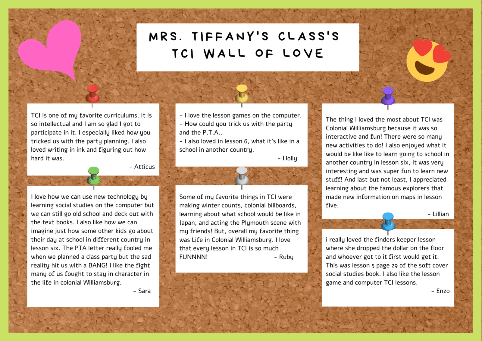 Niccole Tiffany's Class's TCI Wall of Love